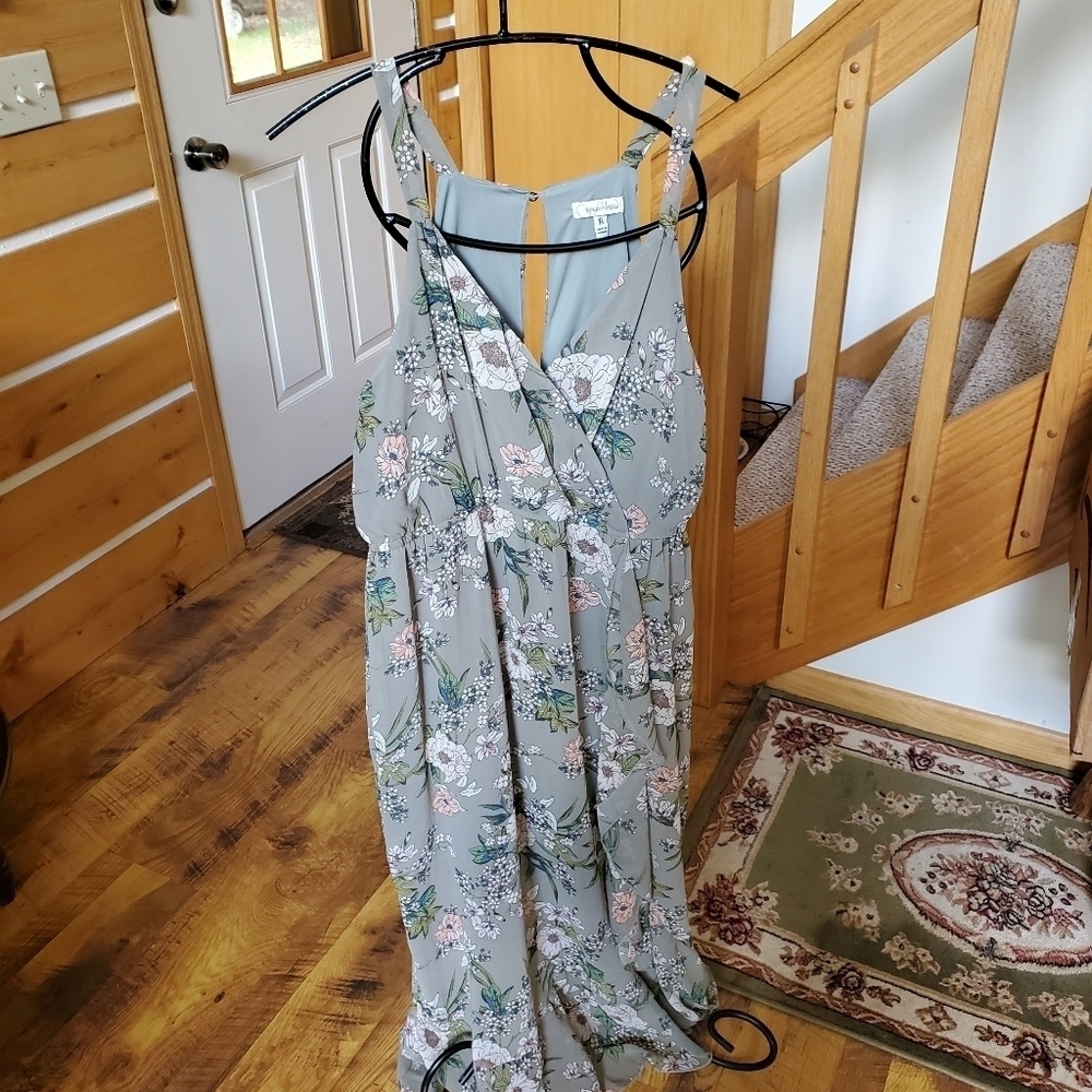 Speechless Sage Floral Sleeveless Maxi Lined Sz. XL‎ Dress - Picture 3 of 11